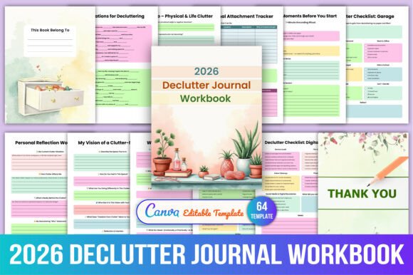 2026 Declutter Journal Workbook: Your Practical Path to Clarity, Calm, and Intentional Living