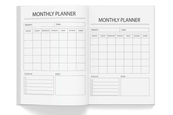 2026 Monthly Planner Kdp Book Interior