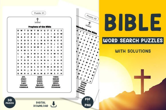 Bible Word Search 30 Inspirational Grid