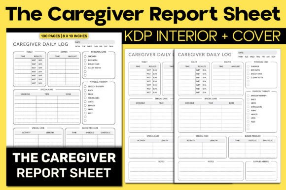 Caregiver Report Sheet Log Book KDP