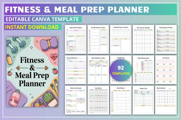 Editable Fitness Meal Prep Planner – Your All-in-One Guide to Success