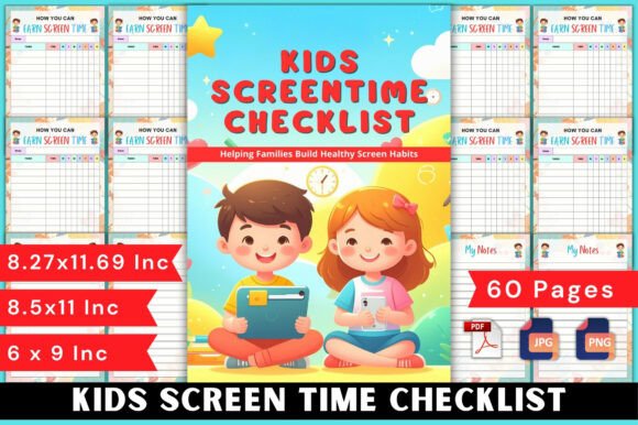 Kids Screen Time Checklist Editable