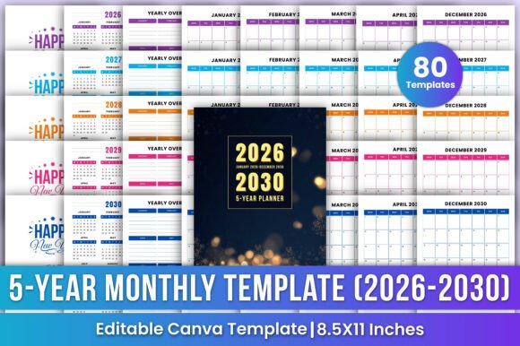 Master Your Future with 5-Year Monthly Templates 2026–2030