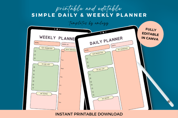 Simple Daily Weekly Planner Template