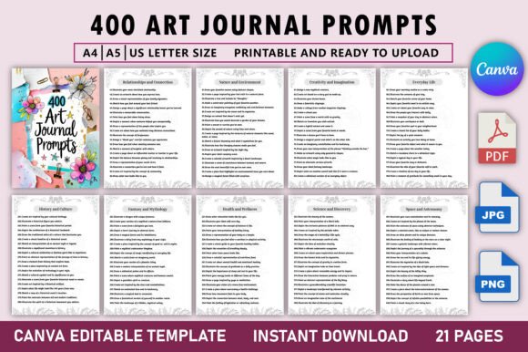 Unlock Your Creativity with 400 Art Journal Prompts Bundle